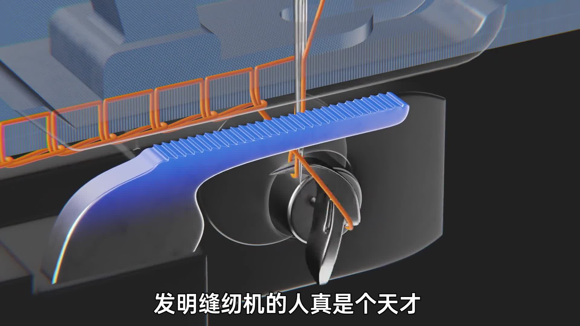 3D动画演示缝纫机工作原理