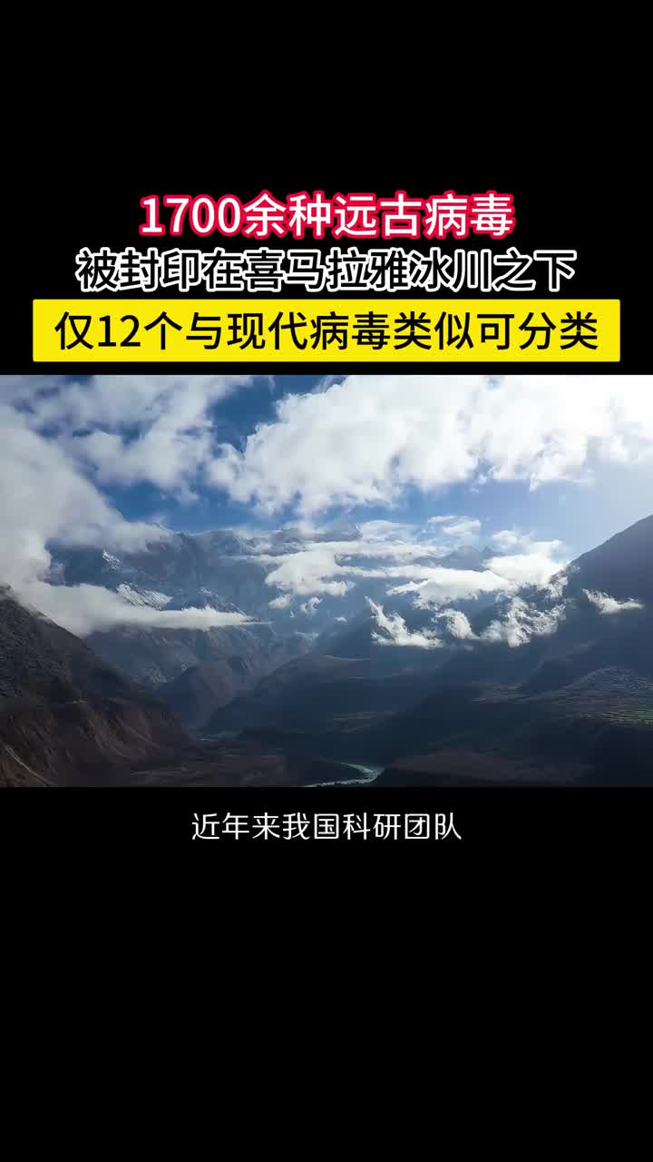 震撼1700余种远古病毒被封印在喜马拉雅冰川之下我国科研团队在海拔6200米的青藏高原古里亚冰川向下钻探300余米提取了大量冰芯样本发现了多达1700余种的古病毒这其中只有12种与已知的病毒有相似性能够被准确分类其余的均与现代病毒有很大区别