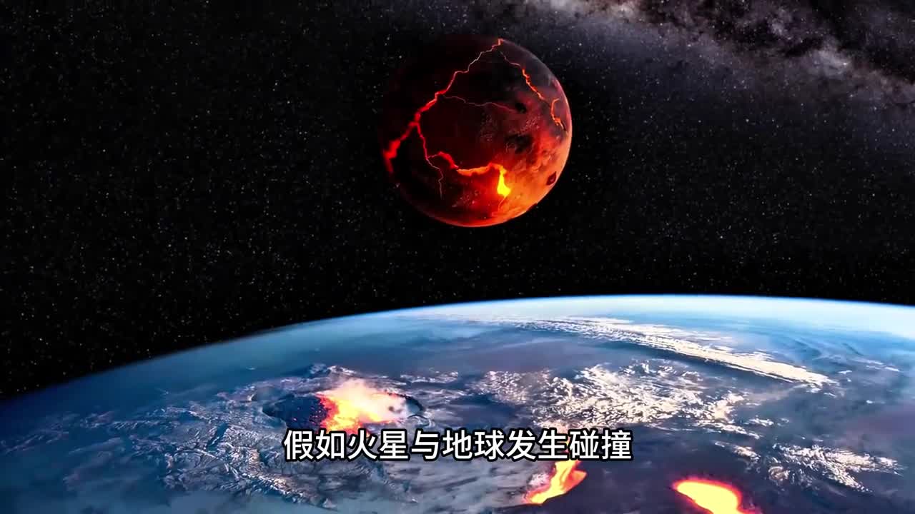 假如火星与地球发生碰撞你将会看到宇宙级合并的震撼场景