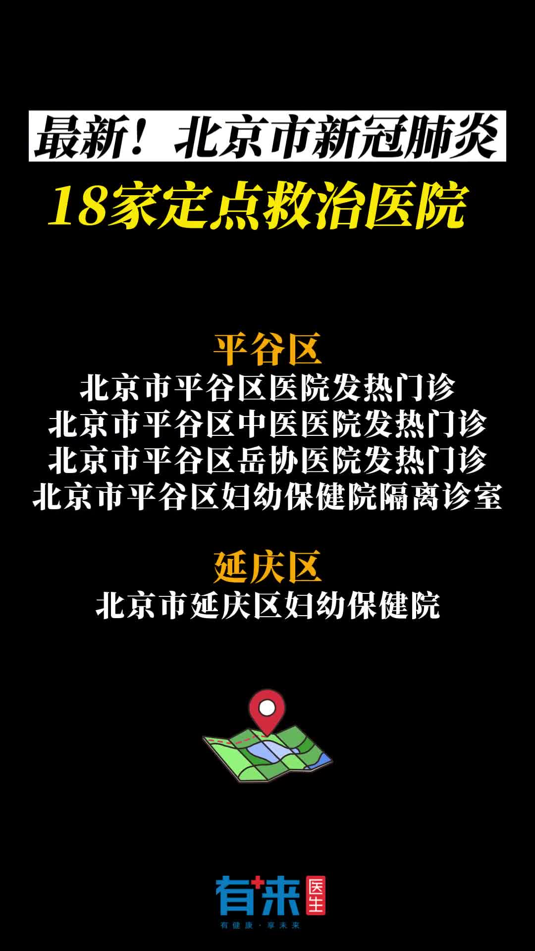 北京市新冠定点医院来了