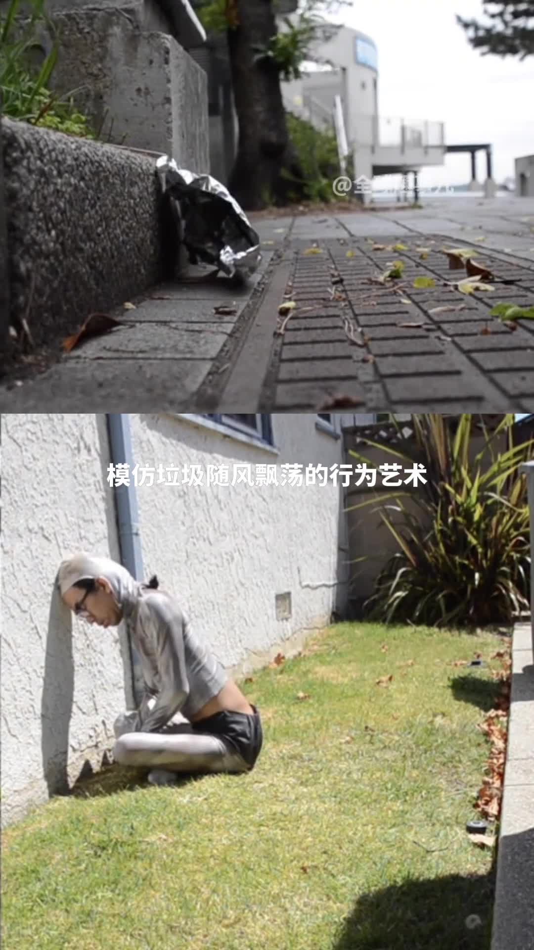 日本青年变身垃圾创意环保行为艺术