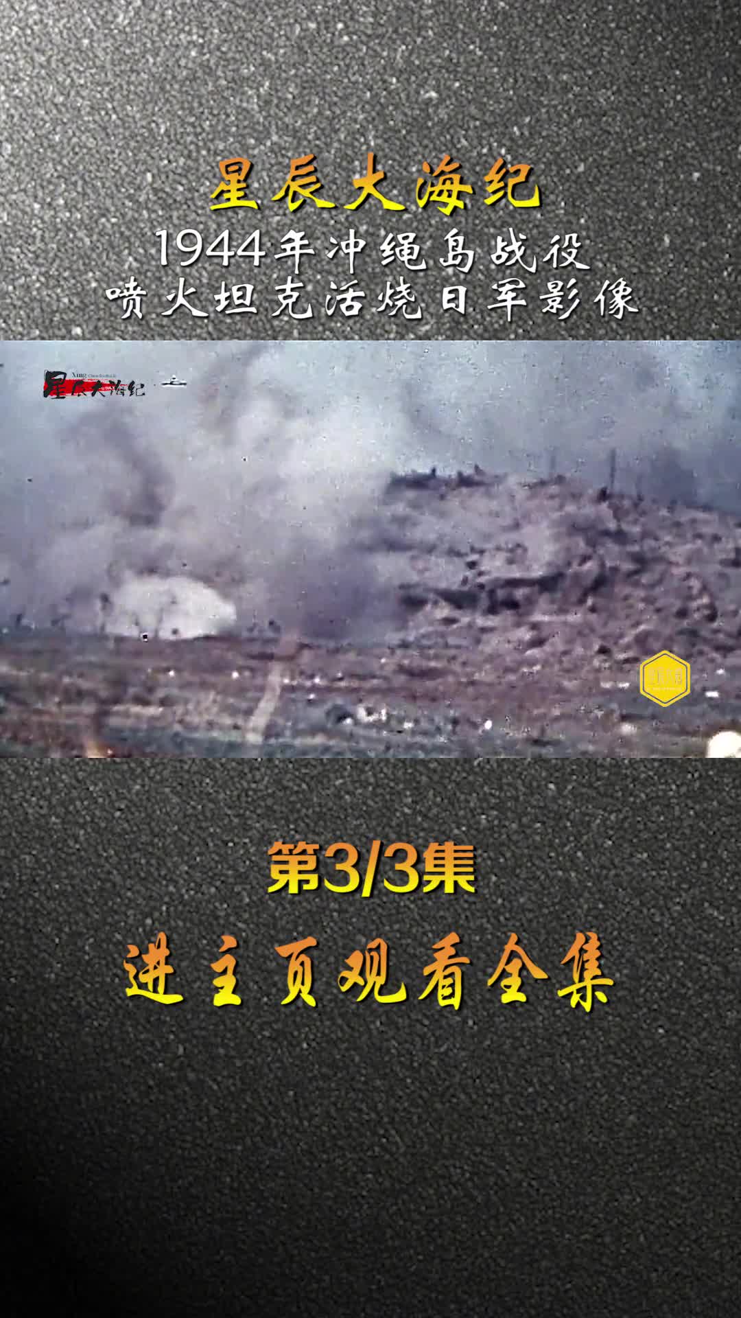 1945年美军火烧冲绳岛喷火坦克怒烧日军