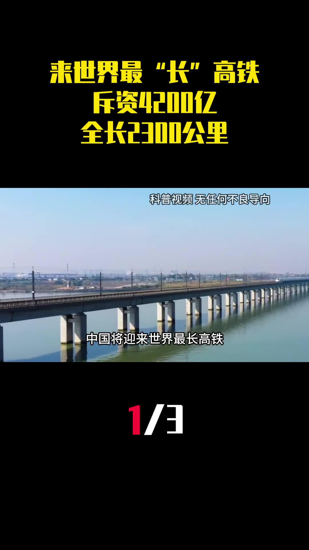 中国将迎来世界最长高铁斥资4200亿全长2300公里1