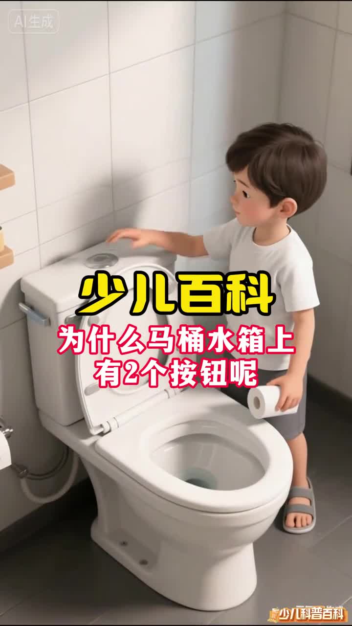 少儿科普百科为什么马桶的水箱上会有两个按钮呢它们都有什么区别