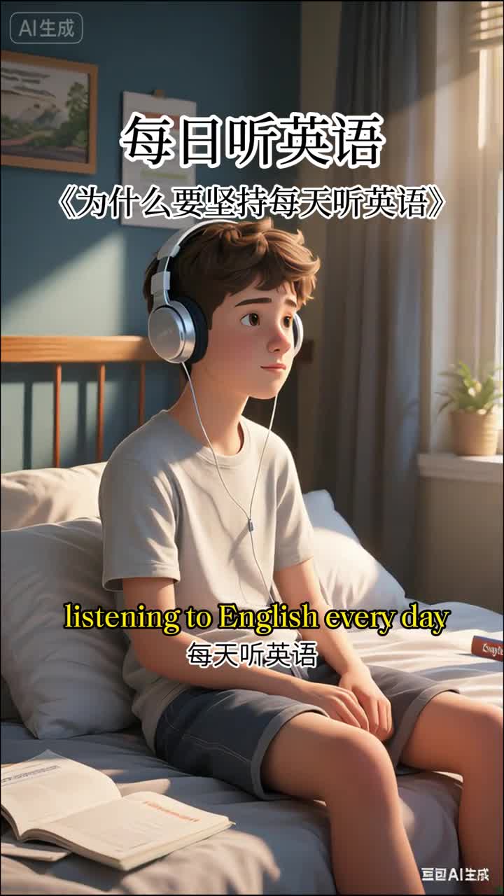 为什么要坚持每天听英语学英语根本没那么难跟我一起点读跟读复读查词调速配音打分功能每天跟着学一句磨耳朵练口语