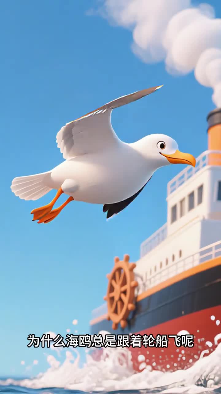 少儿科普百科为什么海鸥喜欢跟着轮船飞呢
