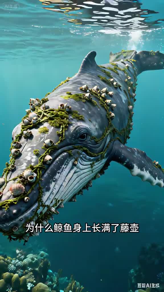 少儿科普百科为什么鲸鱼身上长满藤壶大白鲨身上却干干净净的呢