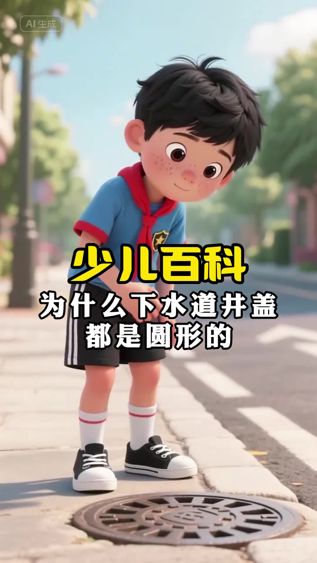 少儿科普百科为什么下水道井盖都是圆形的呢