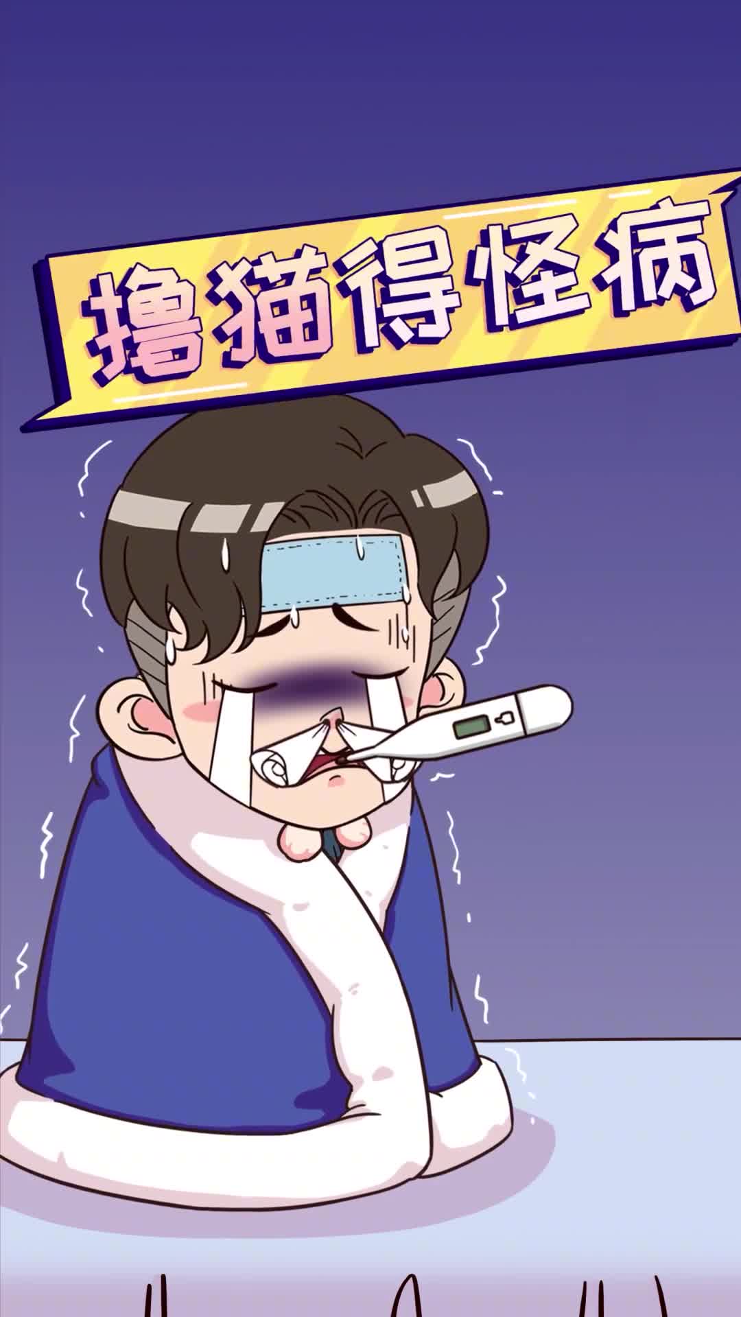 男子撸猫得怪病