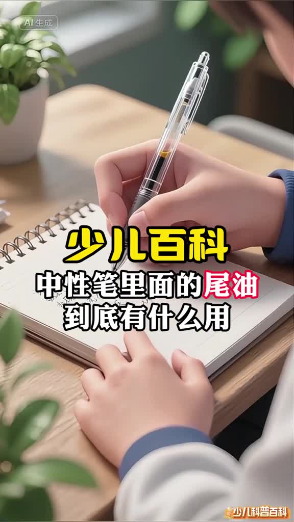 少儿科普百科中性笔笔芯尾部黄色的油到底有什么用呢