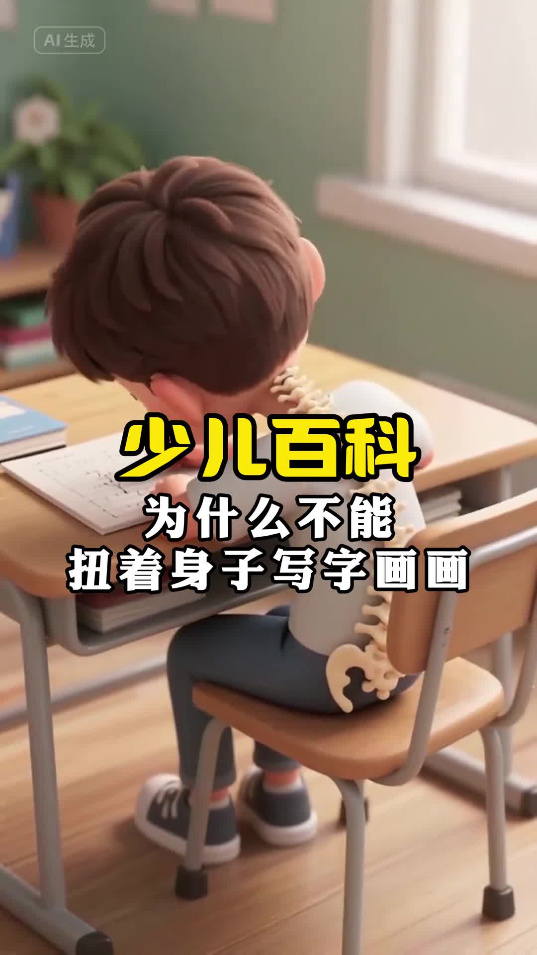 少儿科普百科为什么不能扭着身体写字画画呢