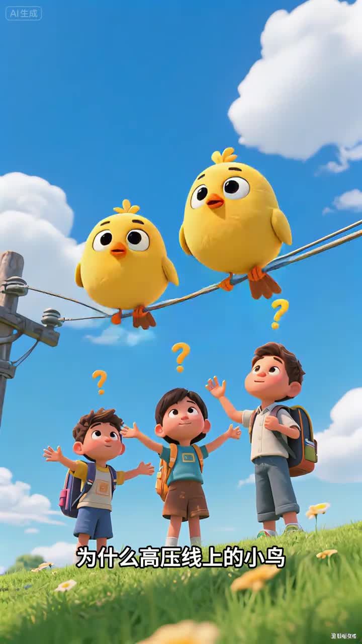 少儿科普百科为什么小鸟站在高压线上不触电呢