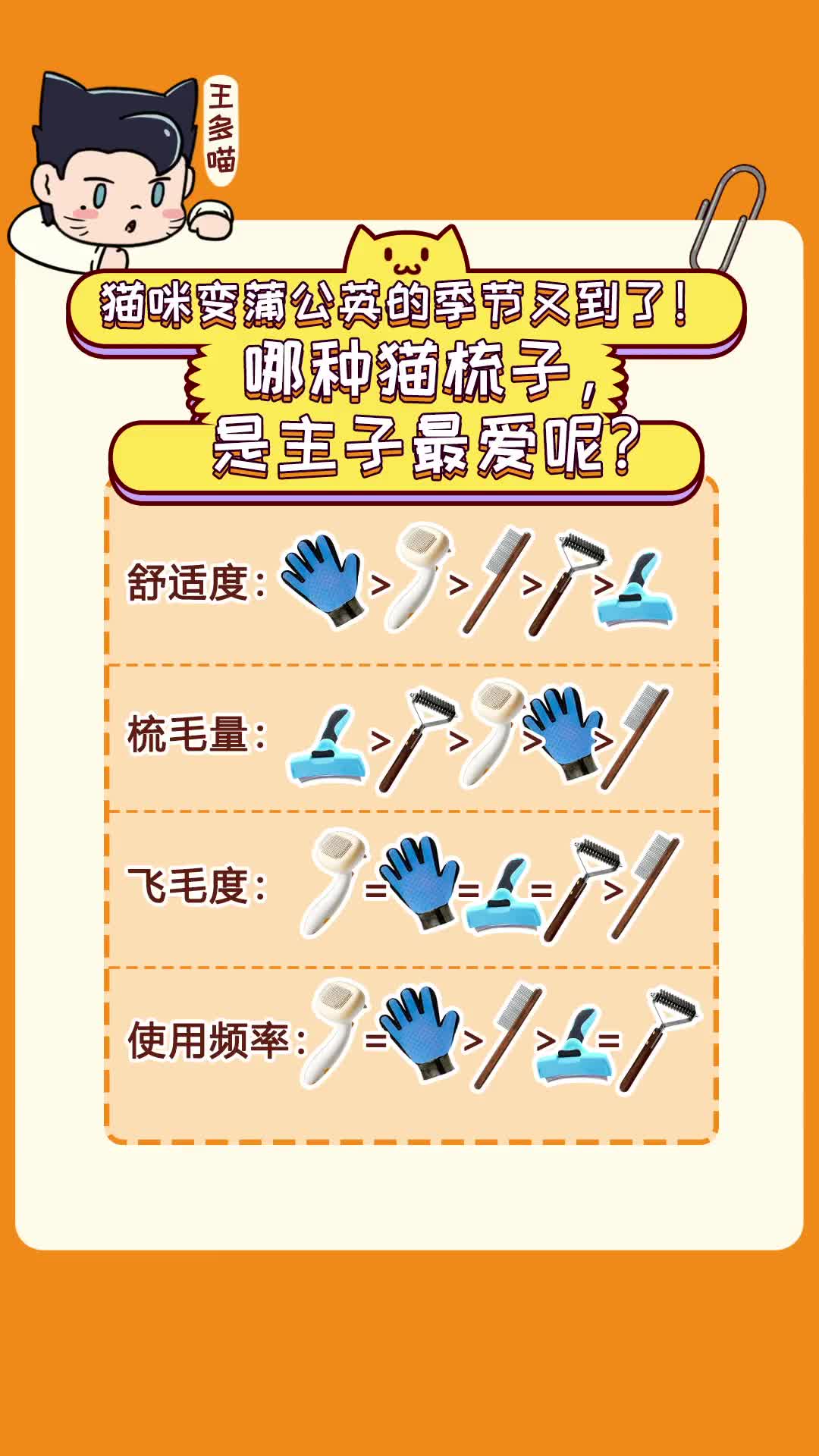 掉毛季又来了你知道你和猫咪喜欢用哪种梳子吗