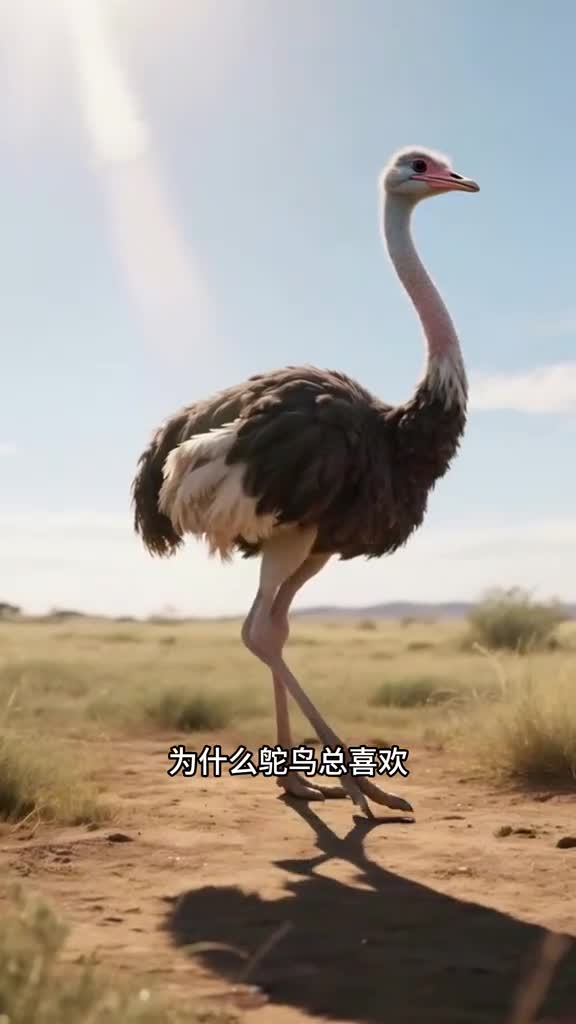少儿科普百科为什么鸵鸟总喜欢把头贴在地面呢
