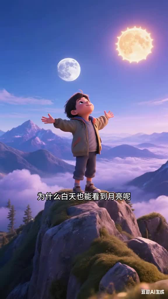少儿科普百科为什么白天也能看见月亮呢