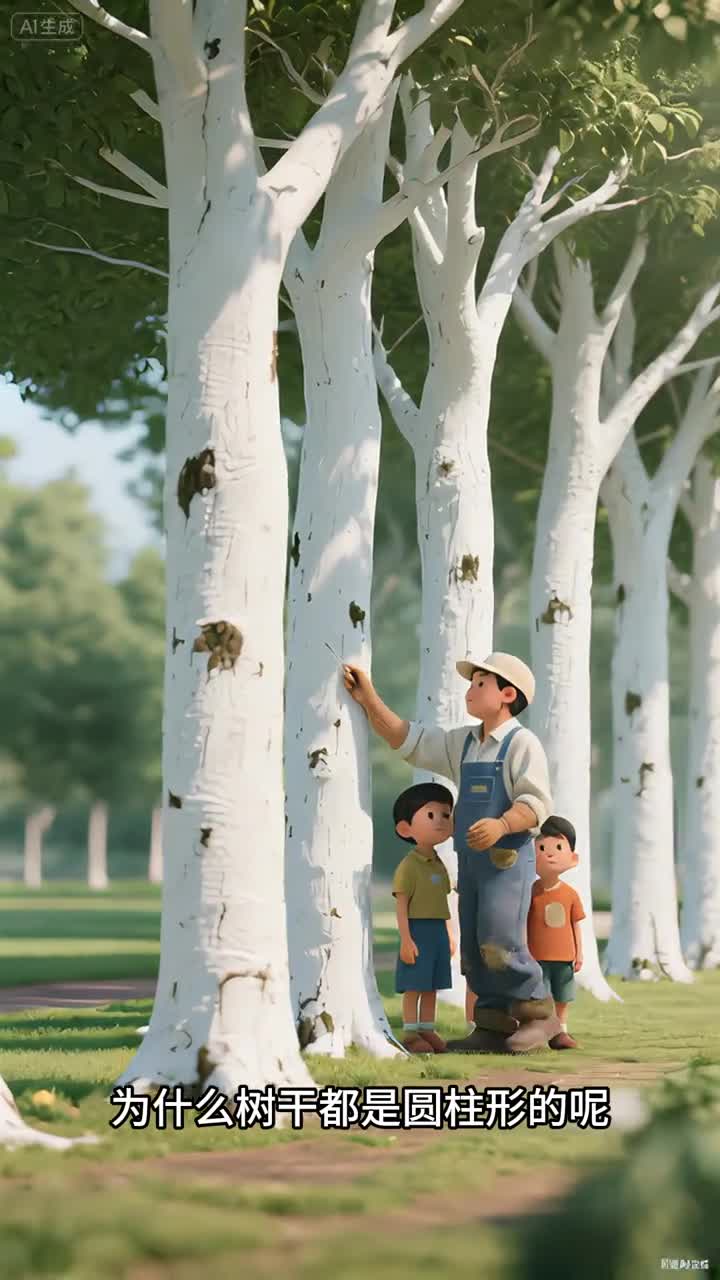 少儿科普百科为什么树干都是圆柱形的呢