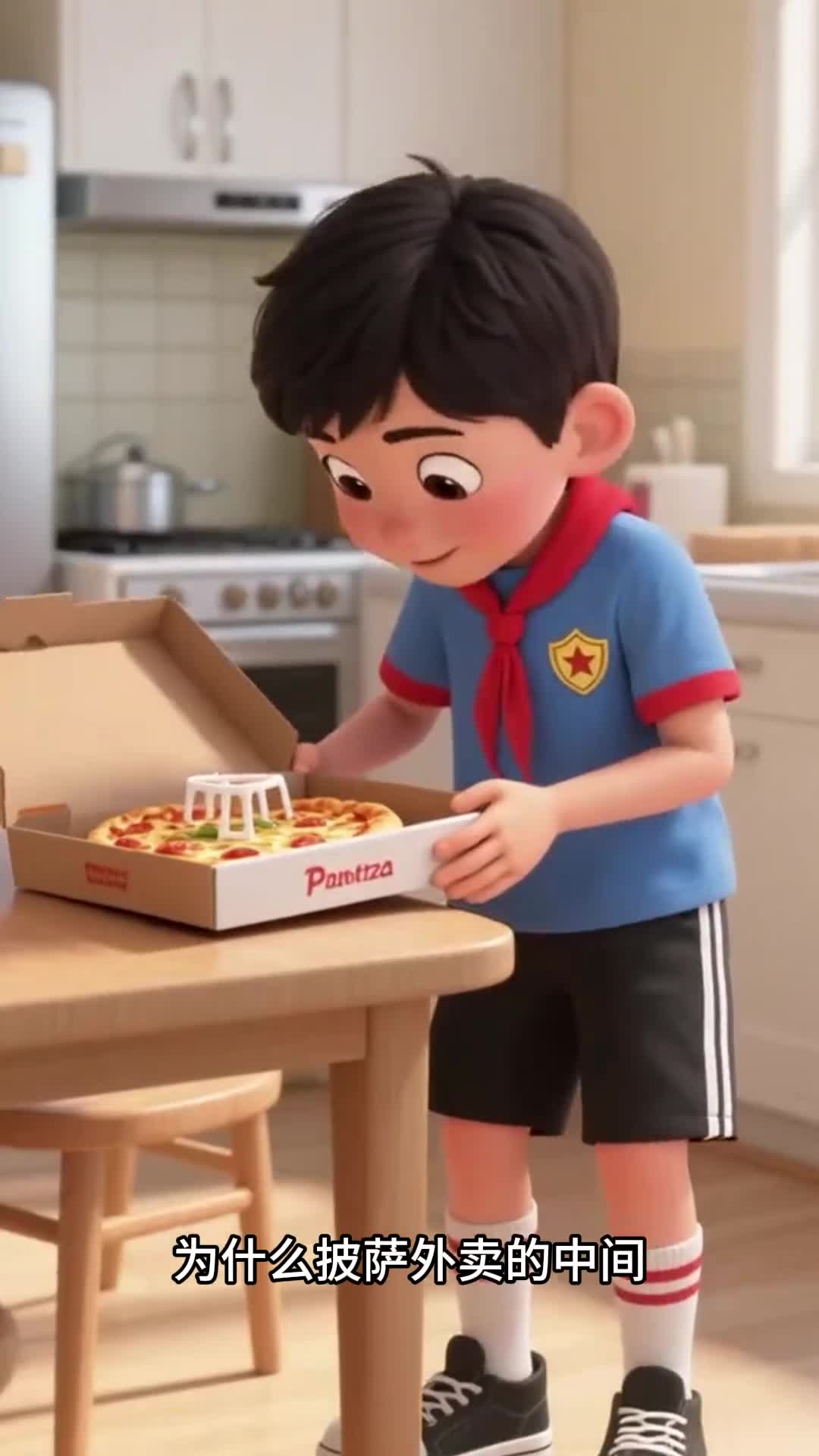 少儿科普百科为什么披萨外卖中间都有个小凳子呢