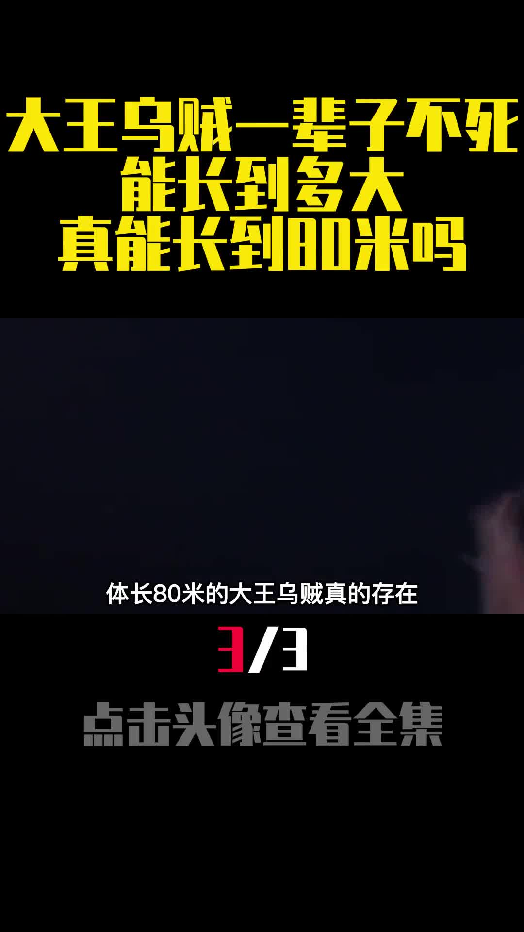 大王乌贼一辈子不死能长到多大真能长到80米吗3