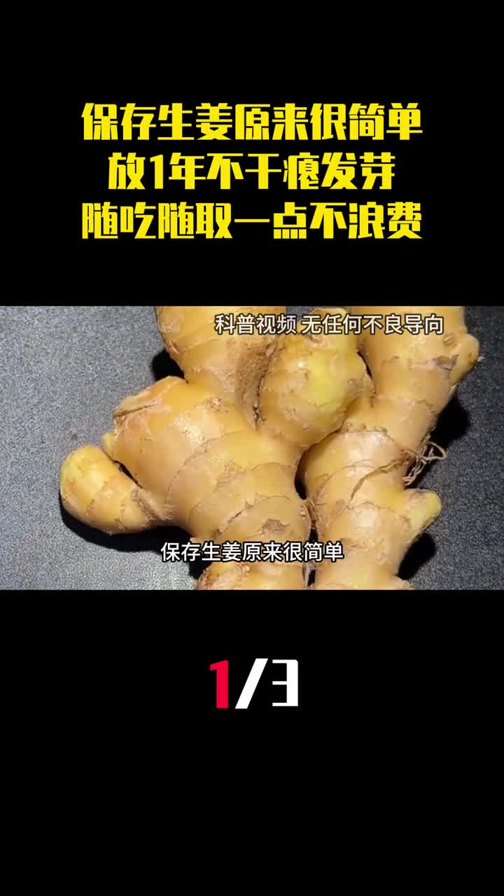 保存生姜原来很简单放1年不干瘪发芽随吃随取一点不浪费1