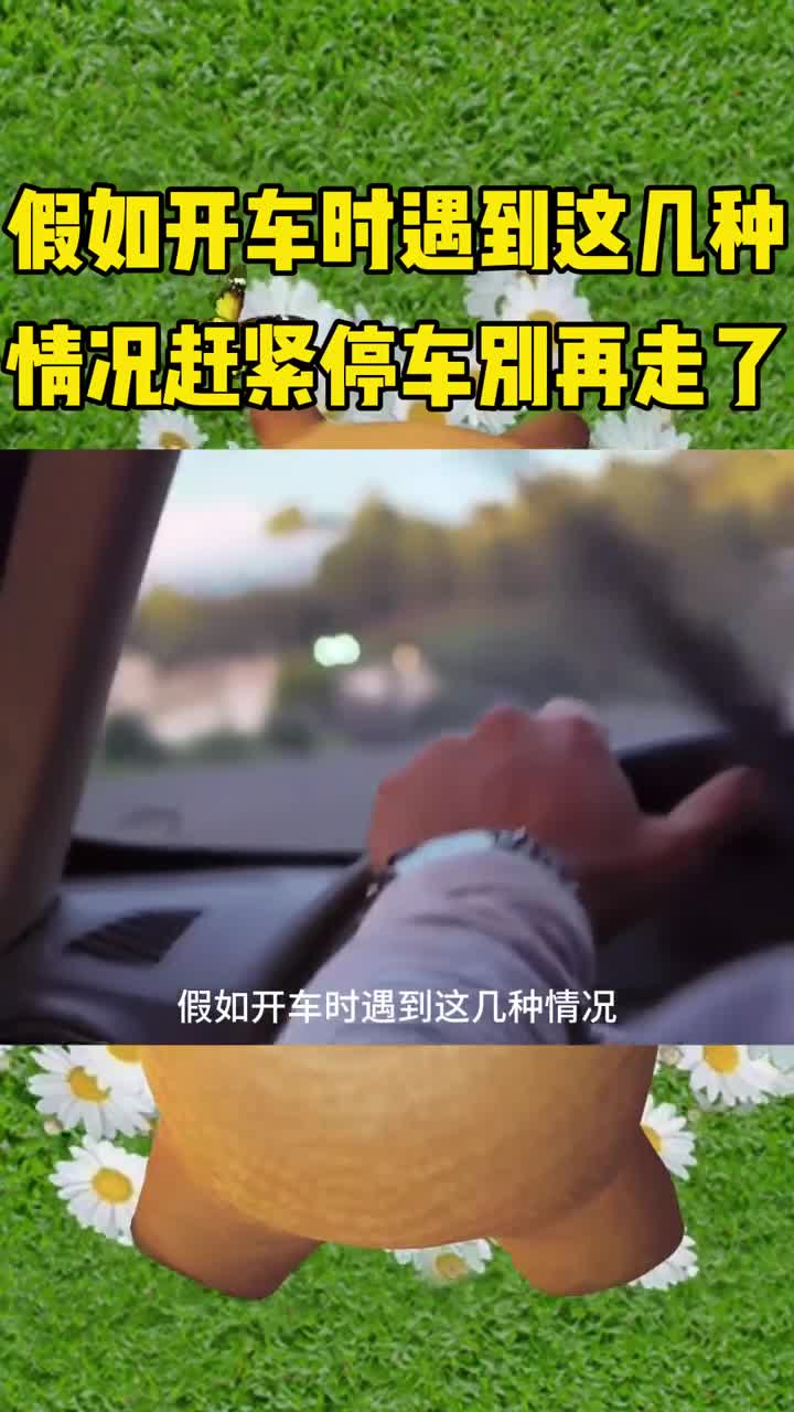 假如开车遇到这几种情况赶紧停车别再走了
