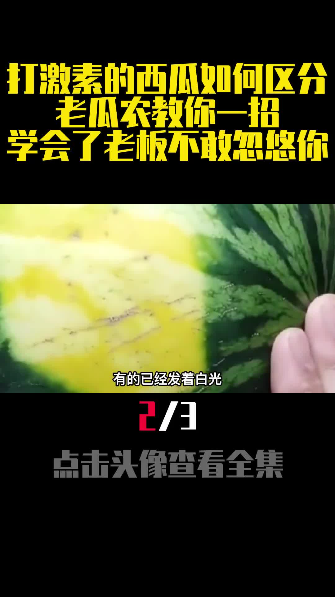 打激素的西瓜如何区分老瓜农教你一招学会了老板不敢忽悠你2