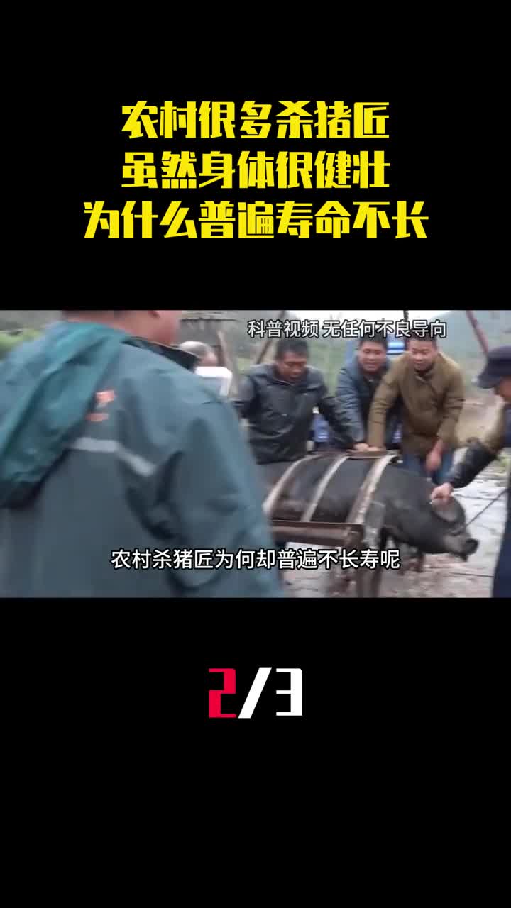农村很多杀猪匠虽然身体很健壮为什么普遍寿命都不长2