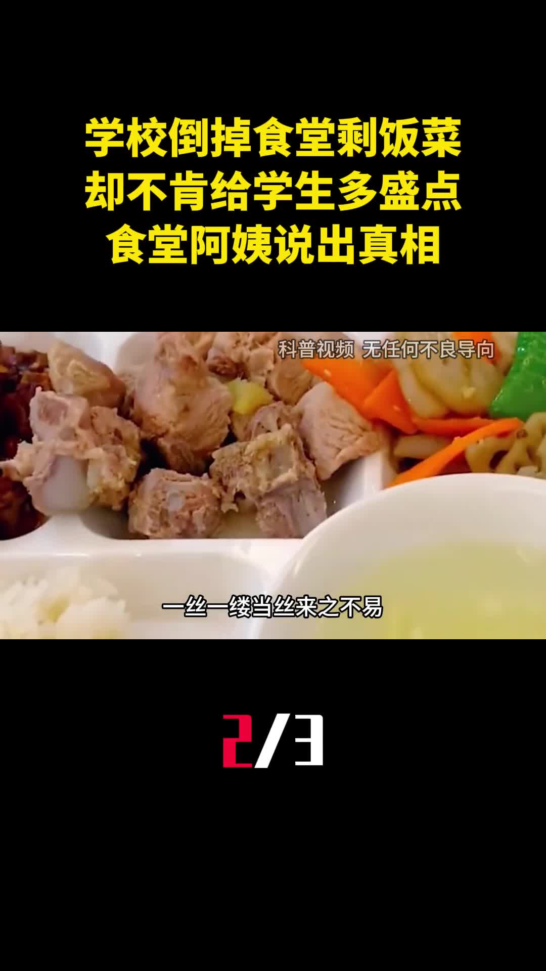 学校食堂剩饭菜都会倒掉却不肯给学生多盛点食堂阿姨说出真相2