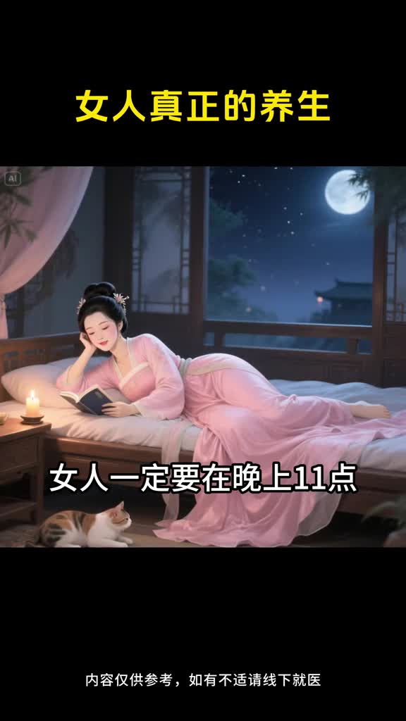 女人晚上尽量23点前入睡放松心情气血顺了人更精神