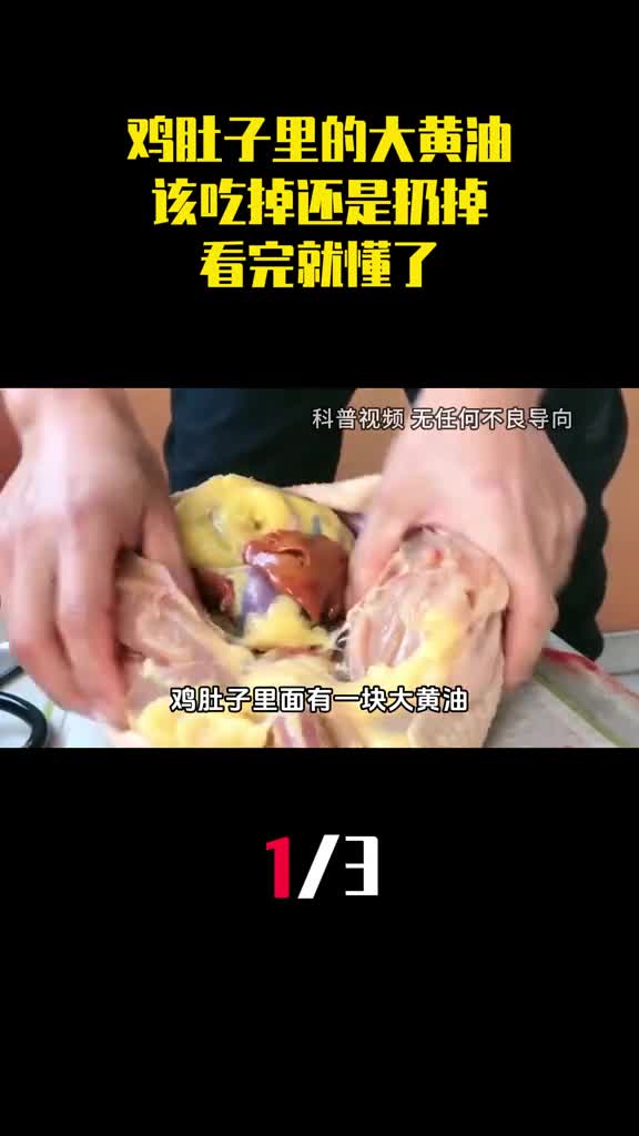 鸡肚子里面有一块大黄油该吃掉还是扔掉看完就懂了1