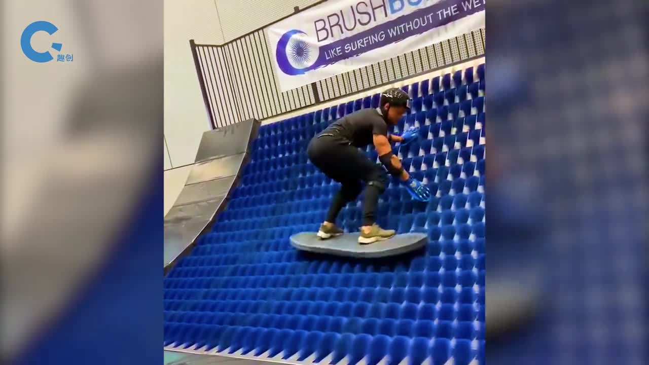 不可思议的干式冲浪模拟器不碰一滴水也能玩冲浪