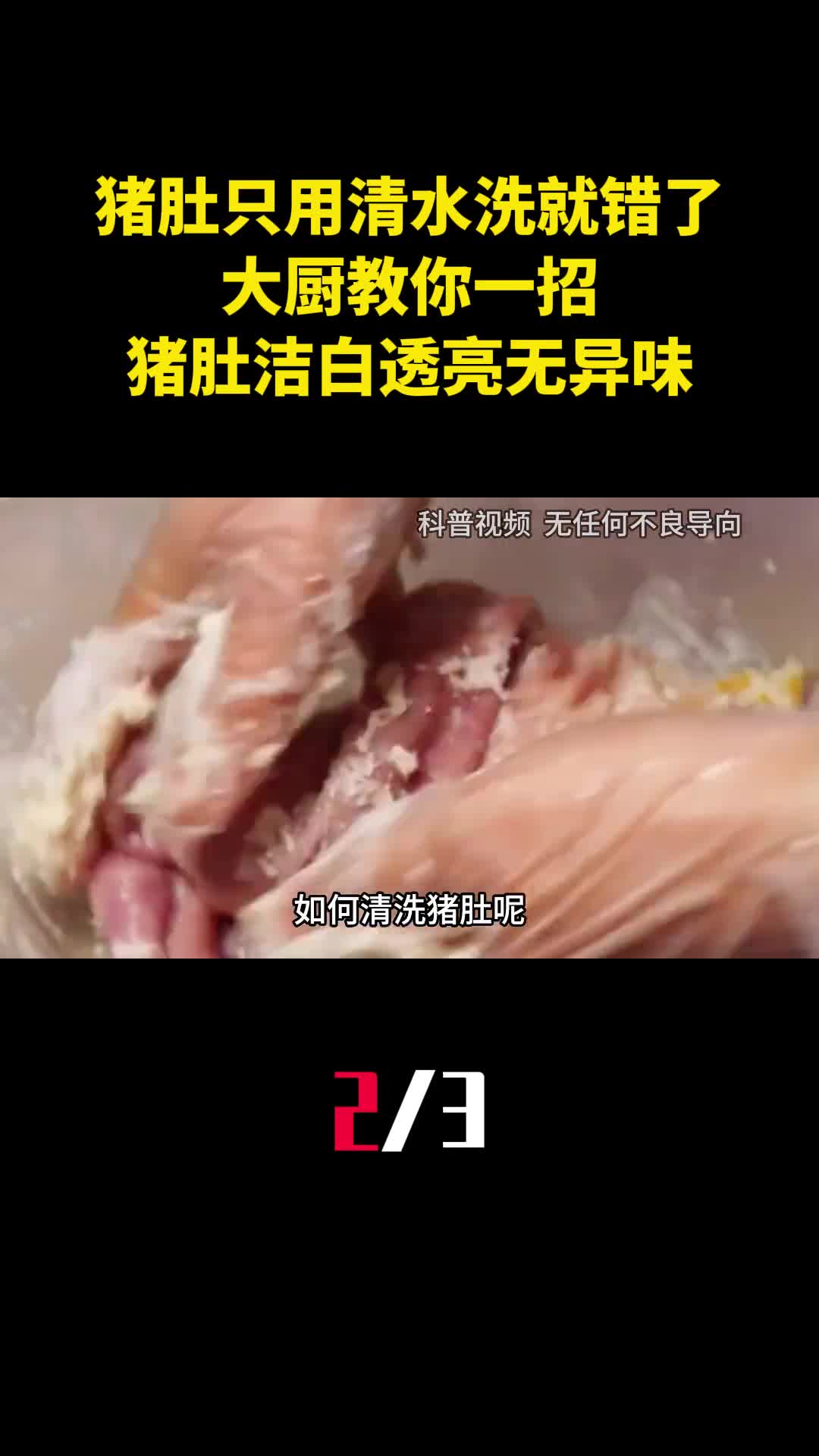 猪肚只用清水洗就错了大厨教你一招猪肚洁白透亮无异味2