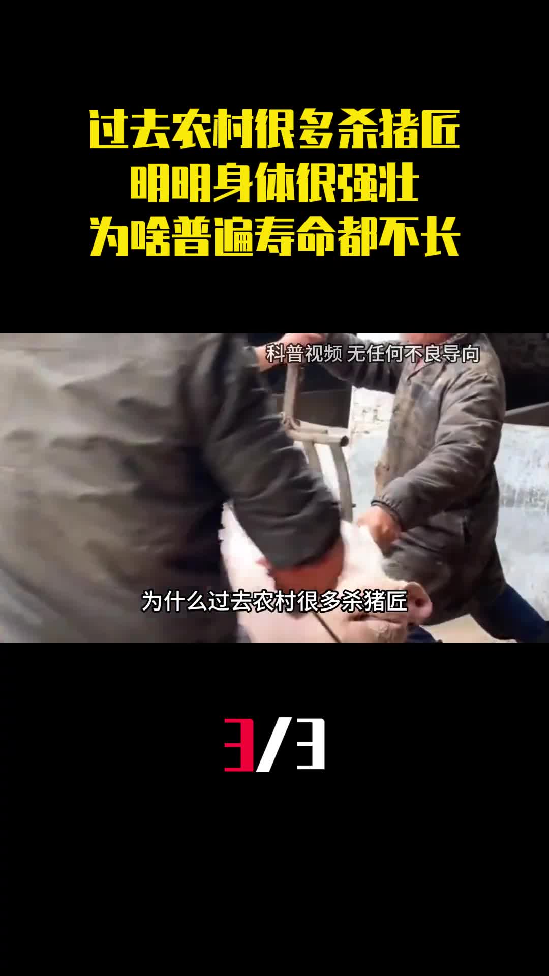 过去农村很多杀猪匠明明身体很强壮为啥普遍寿命都不长3