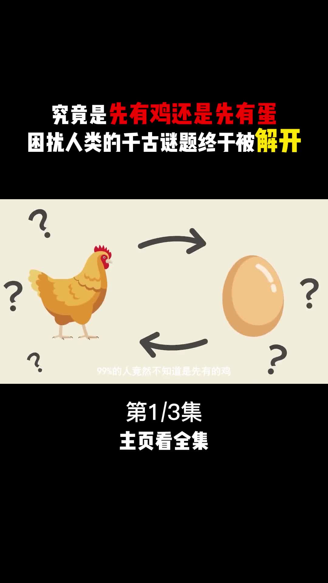 究竟是先有鸡还是先有蛋困扰人类千年的难题终于被解开