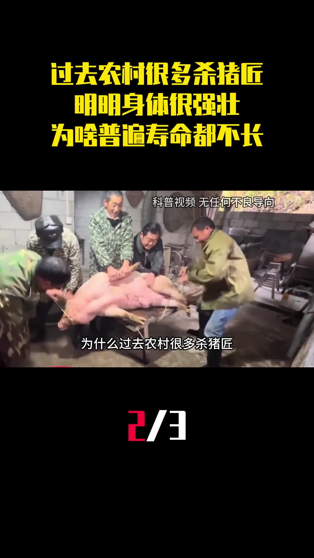 过去农村很多杀猪匠明明身体很强壮为啥普遍寿命都不长2