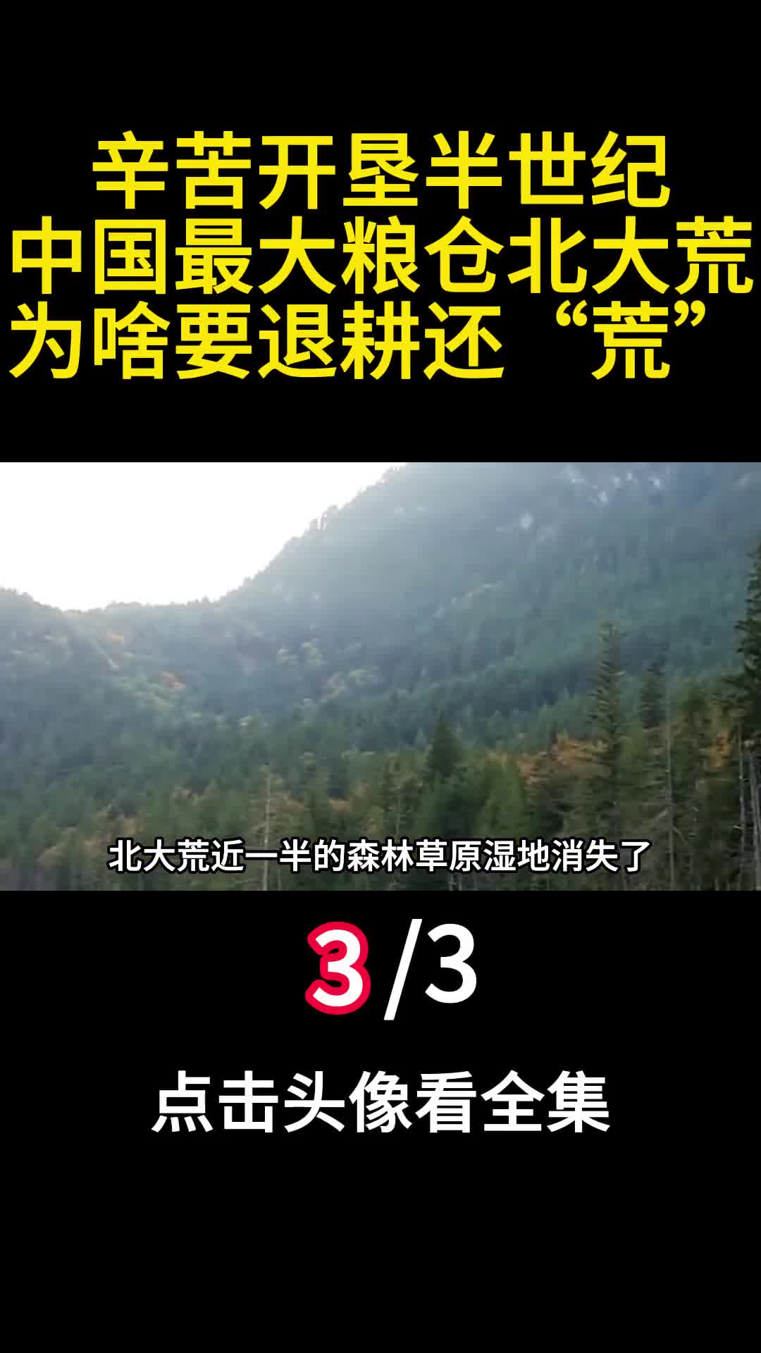 辛苦开垦半世纪中国最大粮仓北大荒为啥要退耕还荒3