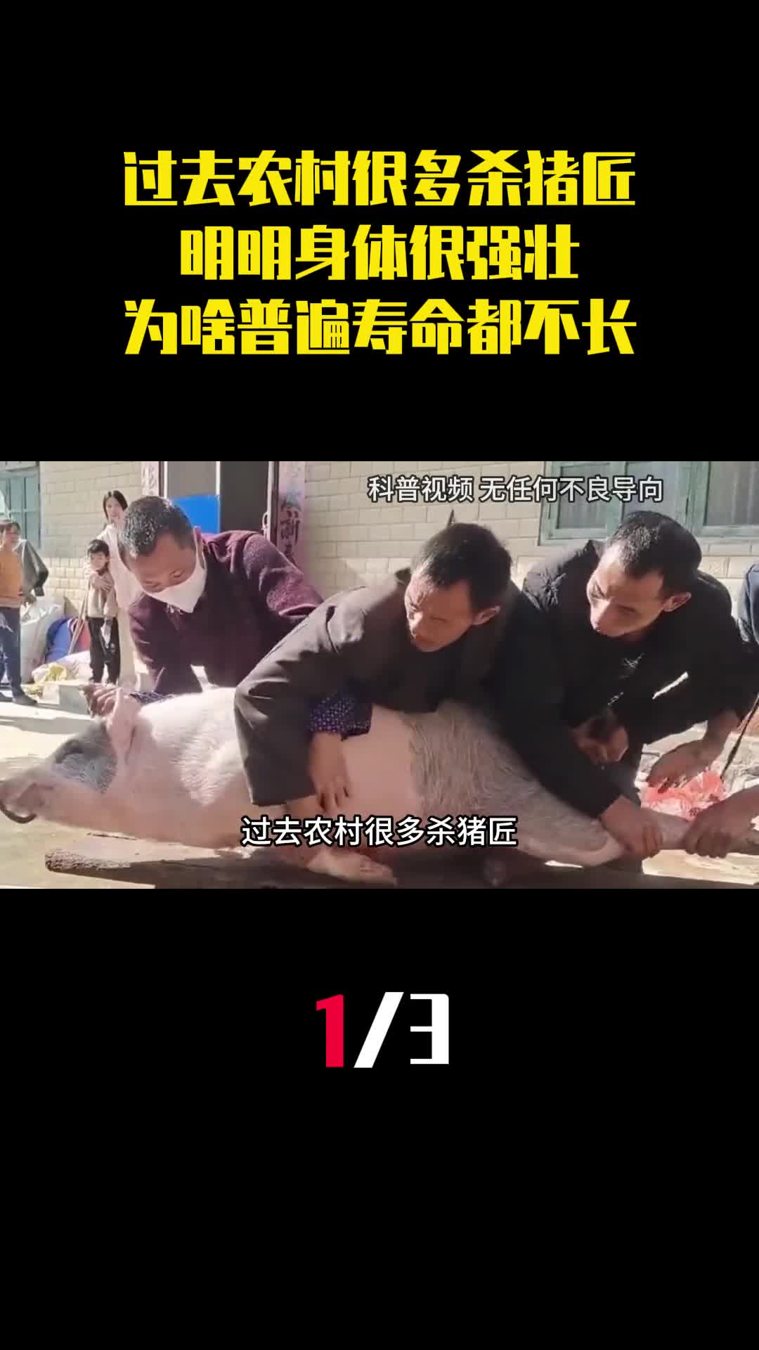 过去农村很多杀猪匠明明身体很强壮为啥普遍寿命都不长1