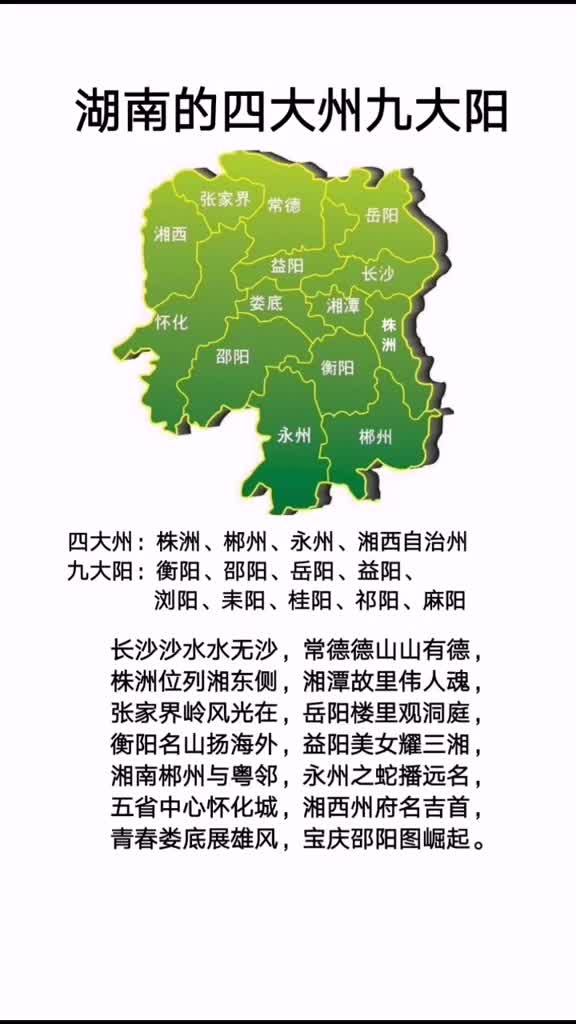 地理趣味小知识湖南的四大州九大阳