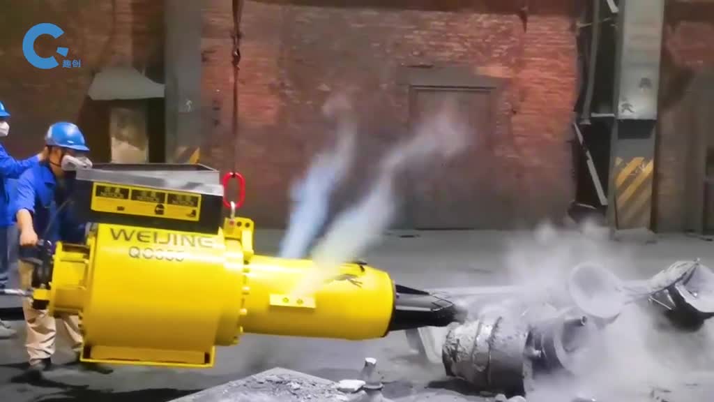 不可思议的气动分离锤释放高压气体的瞬间