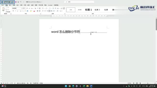 word怎么删除分节符