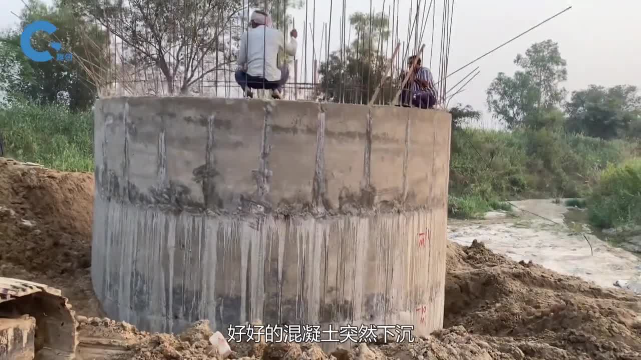 不可思议的沉箱施工法环形混凝土依次陷入地下