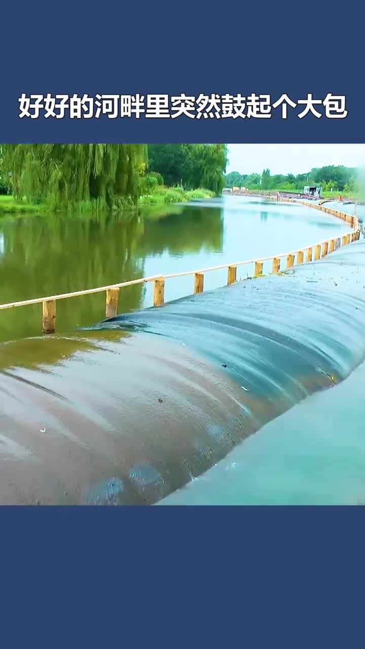 不可思议的土工脱水袋把水里的泥沙过滤出来顺便加固河堤