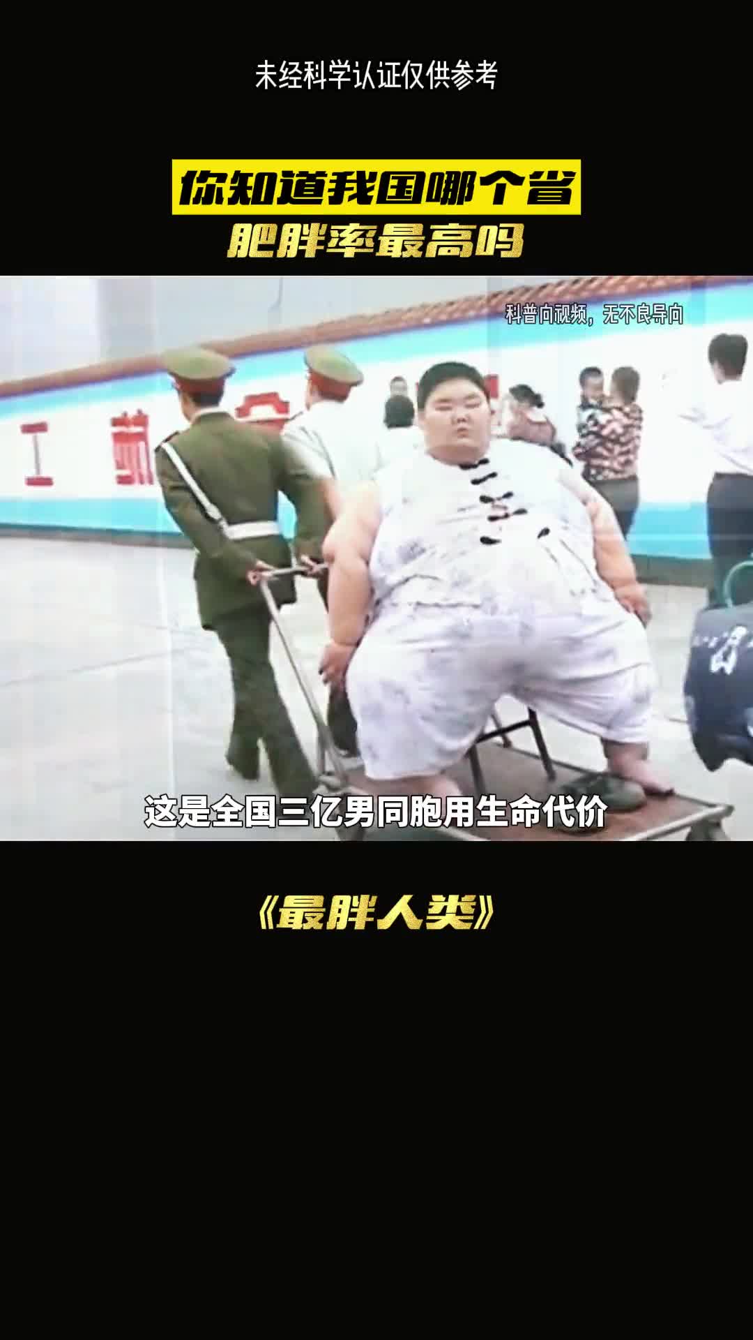 中国胖子排名哪个省最胖