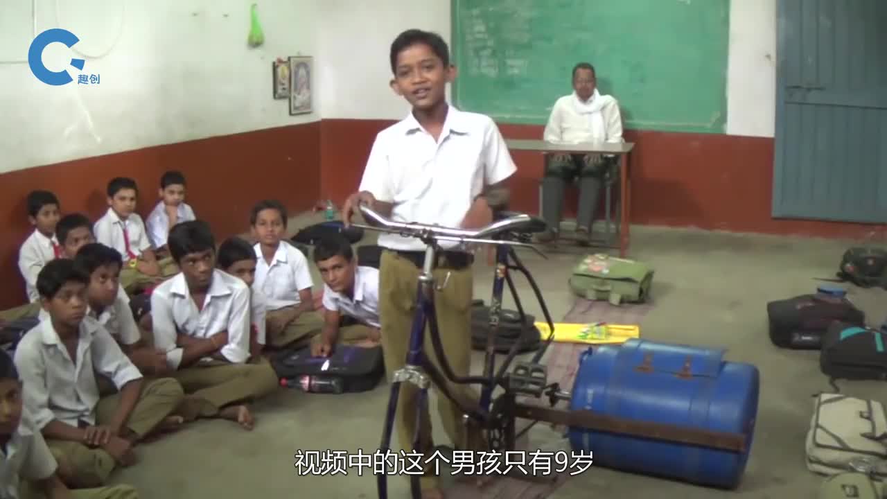 印度9岁神童发明自行车洗衣机无需用电就能洗衣成本仅有50块