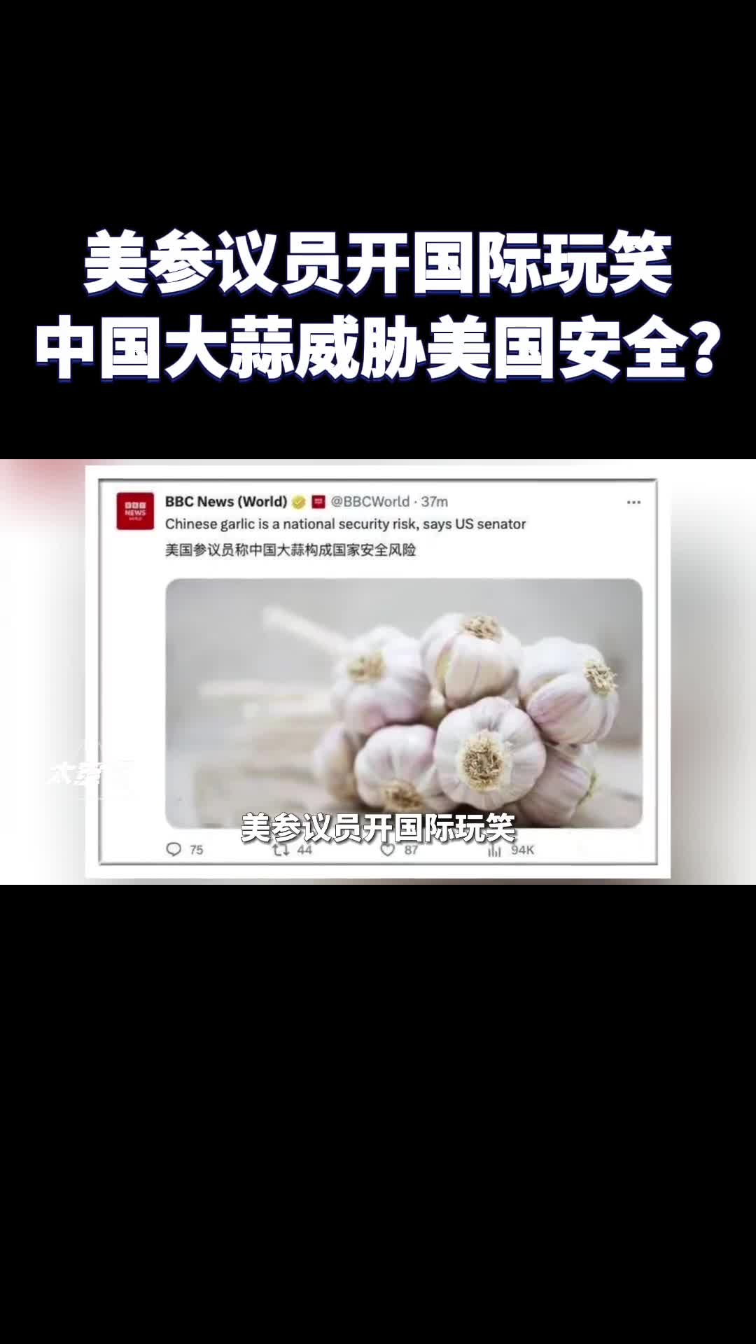 美国议员中国大蒜威胁美国安全开国际玩笑