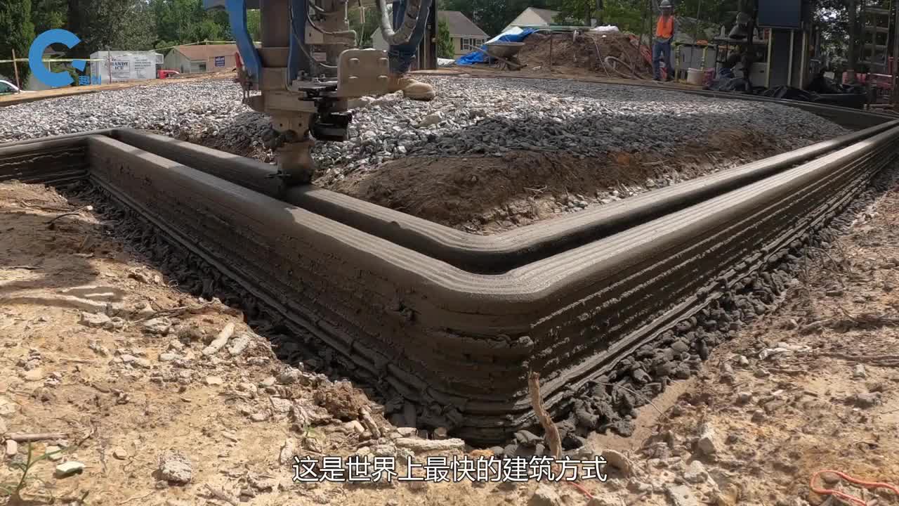 房屋也可以3D打印水泥就像牙膏一样挤出来一天可打印10幢房子