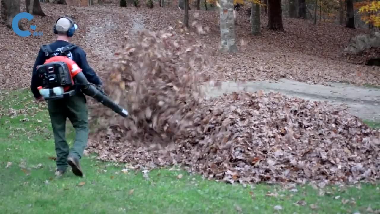 国外发明清理落叶鼓风车一小时可清理500平方米落叶