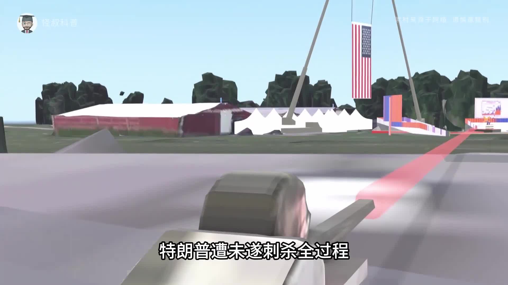 特朗普遭未遂刺杀3D动画演示