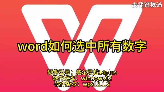 word如何选中所有数字