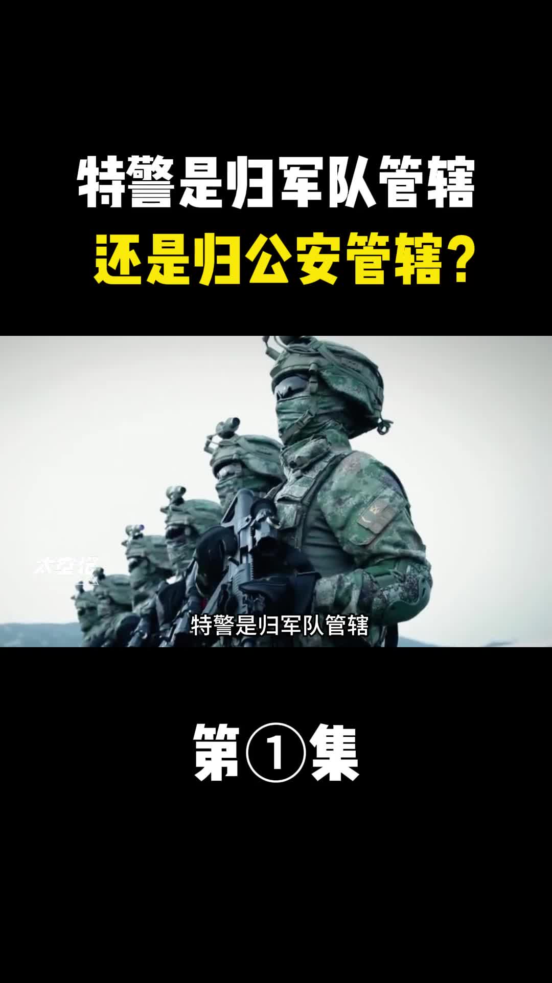 特警是归军队管辖还是归公安管辖为什么会出现两种类型的特警