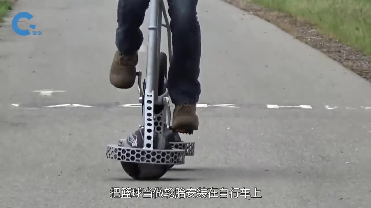 把篮球当做轮胎安装到自行车上还能正常骑行吗